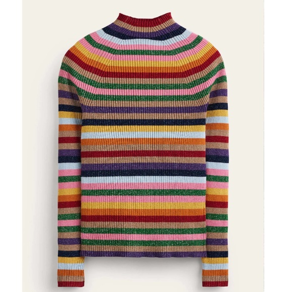 Boden Matilda Sparkle Jumper in Multi Stripe, Size 12 - Picture 5 of 14